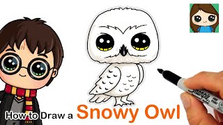 How to Draw Snowy Owl Hedwig  Harry Potter [upl. by Gaivn]