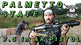 Palmetto State Armory 75 inch AR Pistol  Review  Range Time [upl. by Yeslah529]