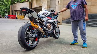 LOUD BMW S1000RR Akrapovic GP Exhaust System Sound FLAME SPITTER 🔥 [upl. by Anadal376]