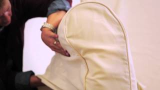 How To Put On A Sofa Slipcover  Pottery Barn [upl. by Grider]