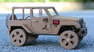 How To Make RC CarJeep Wrangler Amazing Cardboard Car DIY [upl. by Phillie877]