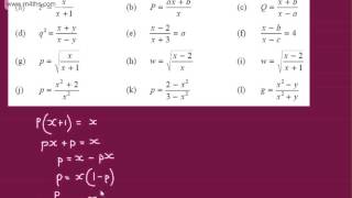 GCSE Algebra Changing the Subject of an Equation rearranging formulae [upl. by Pass]