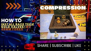 HOW TO INSTALL RACETECH GOLD VALVES ON WP XPLOR 48 FORKS 2019 KTM 300 XCW 6DAYS COMPRESSION [upl. by Koloski972]