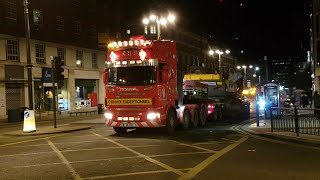 Beast Heavy Trailer Scania V8 Straight Pipe in Leeds City Centre [upl. by Caundra]