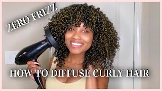 How To Diffuse Natural Curly Hair  NO FRIZZ  Tips amp Tricks [upl. by Shugart]