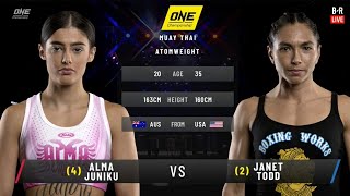 Janet Todd vs Alma Juniku  ONE Fists of Fury III FULL MATCH [upl. by Quintana]