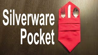 Napkin Silverware Pocket Tutorial  Modern Pocket [upl. by Ticknor544]