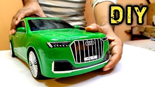 How To Make A Car  Audi Q7 2021  DIY Cardboard Carving  Handmade Craft [upl. by Annorah]