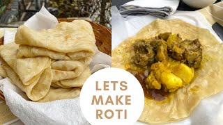 LETS MAKE ROTI  curry chicken  chickpeaPotato  Dosti roti [upl. by Euqinitram]