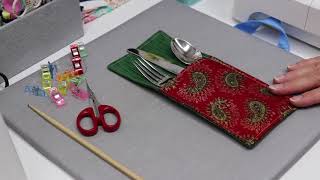 Fabric Silverware Pocket Tutorial  Beginner Sewing Project [upl. by Johansen719]