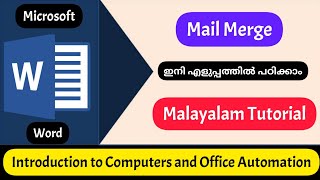 MS word  Mail merge Malayalam [upl. by Cherin]