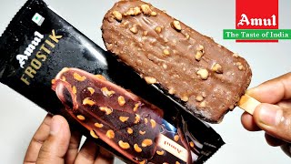 Amul Frostik Chocolate Cashew Ice Cream 70ml  IngredientsRecipe Taste Price  Frostik Ice Cream😋 [upl. by Eimas]