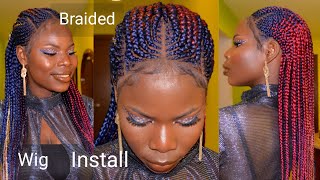 Elastic Band Method Braided Lace Frontal Wig Installation  No Glue [upl. by Aseram]