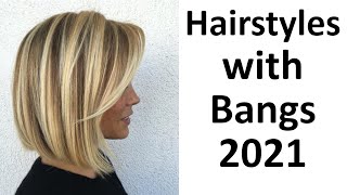 Trendy Short Bob Haircuts and Hairstyles with Bangs 2021 [upl. by White]