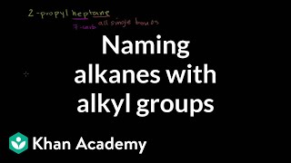 Naming alkanes with alkyl groups  Organic chemistry  Khan Academy [upl. by Anilok]