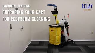 Janitorial Training  Preparing Your Cart for Restroom Cleaning [upl. by Assirk]