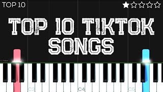 Top 10 Trending Tiktok Songs  EASY Piano Tutorial [upl. by Nuoras]