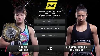 Stamp Fairtex vs Allycia Rodrigues ONE A New Breed FULL MATCH [upl. by Nolrac]