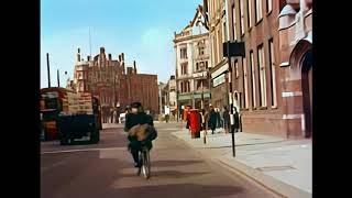 Driving Through Old London in the 1950s New AI enhanced version HD [upl. by Velvet154]