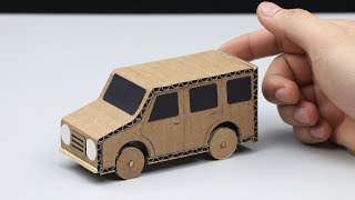 How to make Powered Car from Cardboard  DIY Powered Car [upl. by Alolomo]