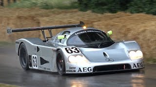 Sauber Mercedes C9 50L V8 Turbocharged  Lovely Exhaust Sounds at FOS Goodwood [upl. by Oilisab]