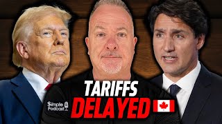 President Trump DELAYS Tariffs In Canada To April [upl. by Neysa998]