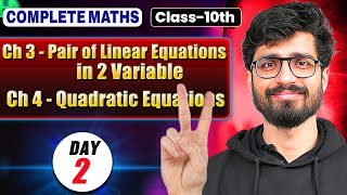 Class 10 Maths  Day 2  Pair of Linear Equations in 2 Variables amp Quadratic Equations  Ritik Sir [upl. by Sutsugua]