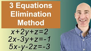 Solving Systems of 3 Equations Elimination [upl. by Dlorah737]