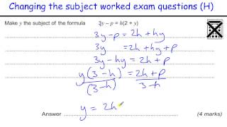 How to do Changing the subject formula GCSE Maths revision exam questions subject appears twice [upl. by Itsim]