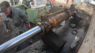 Repacking hydraulic cylinders [upl. by Itnahsa]