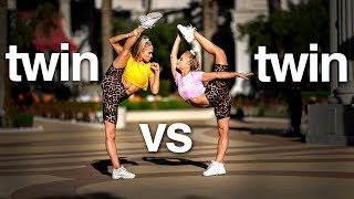 Twin vs Twin 10 Minute Acro Challenge in Vegas Rybka Twins [upl. by Tobiah403]