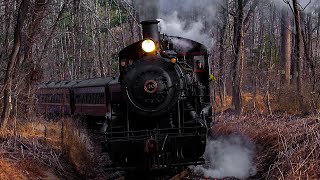 New Hope amp Ivyland Railroad 40 Steaming Through the Wintry Woods [upl. by Miksen]