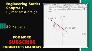 Engineering Statics  Chapter 2  P229  Moment  Engineers Academy [upl. by Yelyac]