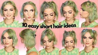 10 EASY HAIRSTYLES FOR SHORT HAIR  Sophie Hannah [upl. by Annaoj]