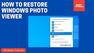 How to get Windows Photo Viewer back in Windows 10 [upl. by Colburn]