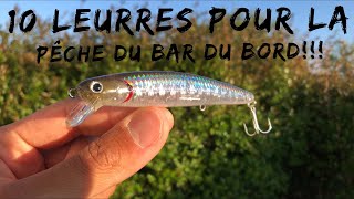 10 LEURRES pour la PÊCHE du BAR du BORD [upl. by Chevy]