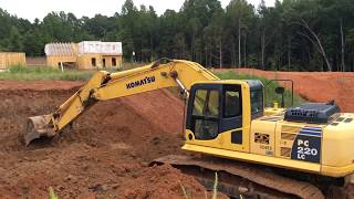 Komatsu PC220 LC8 Excavator Loading Dirt [upl. by Duvall]