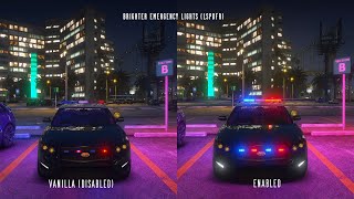 GTA 5 NaturalVision Evolved  Brighter Emergency Lights LSPDFR Comparison [upl. by Natividad377]