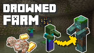 Minecraft Drowned Farm With Zombie Spawner [upl. by Inverson385]