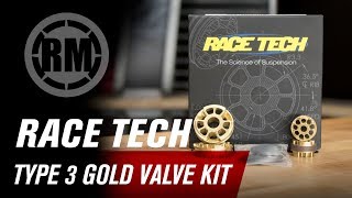 Race Tech Type 3 Motorcycle Fork Gold Valve Kit [upl. by Nahtanhoj320]