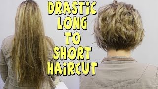 Quarantine Help DRASTIC LONG TO SHORT WOMENS HAIRCUT [upl. by Biggs585]