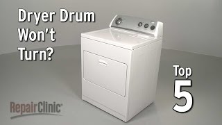 Electric Dryer Drum Won’t Turn — Dryer Troubleshooting [upl. by Koehler]