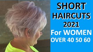 Beautiful SHORT Haircuts 2021 For Women OVER 40  50  60 [upl. by Nwaf733]