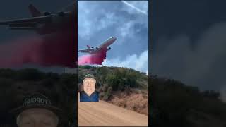 DC10 Air Tanker Drop Fire Fighter Perspective [upl. by Lashond]