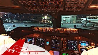 COCKPIT VIEW  Boeing 747 TakeOff Quito at Night [upl. by Essilec]