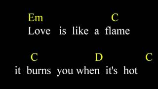 Nazareth  Love Hurts Guitarkaraoke with Chords an Lyrics [upl. by Barren]