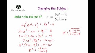 Changing the Subject  L2 Further Maths [upl. by Atsocal961]