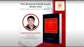 The Revised Penal Code Book One by Judge Marlo Campanilla [upl. by Atterol]