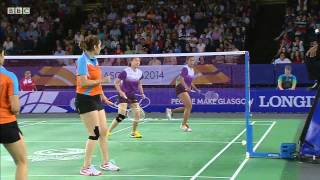 Mixed Team Bronze  SIN vs IND  WD  2014 Commonwealth Games badminton [upl. by Ramburt]