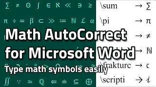 Easily type math symbol shortcuts in Microsoft Word [upl. by Arahd]